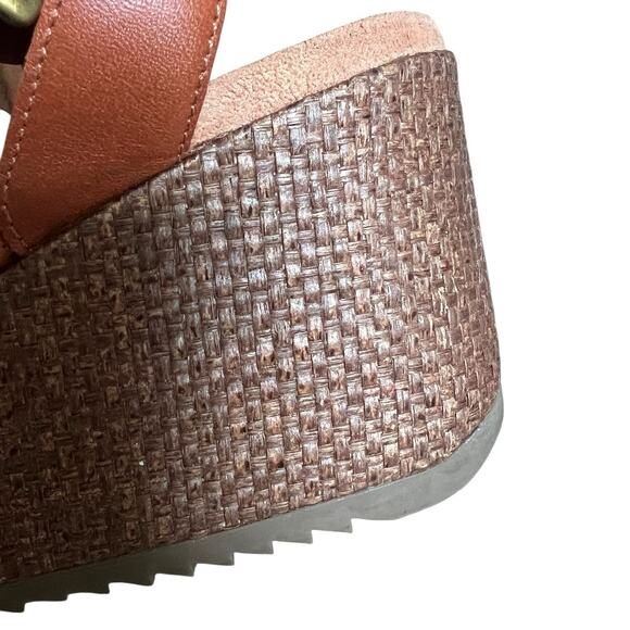 Vionic Clarissa Brown Leather Wedge Sandals Size 9 Strappy - Picture 12 of 14
